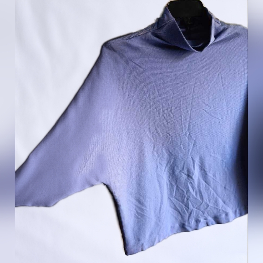 🟣L💜Dynamite Mock Neck Long Sleeves Ribbed Top in Violet / Lavender - Picture 6 of 13